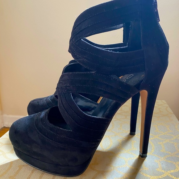 Aldo Shoes | Aldo Black Suede Platform High Heels | Poshmark